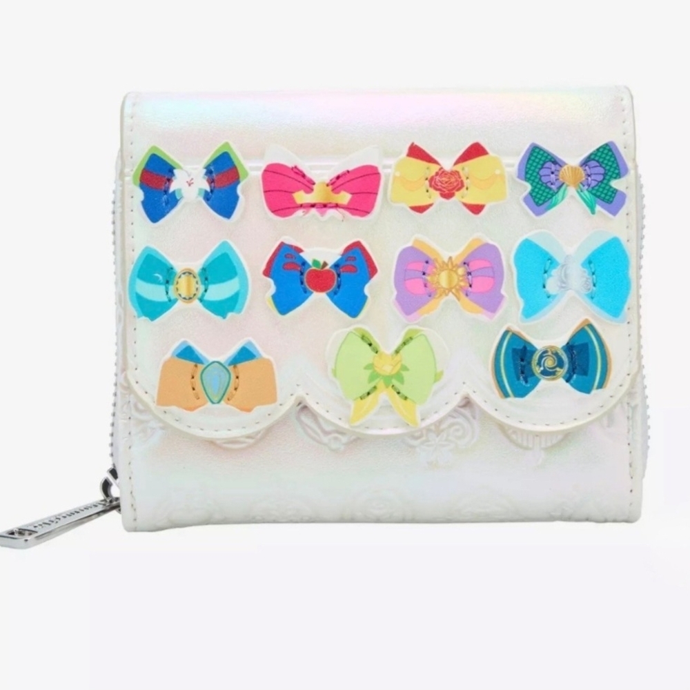White Iridescent Princess Bow  Wallet